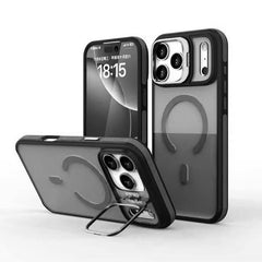 Phone Case: New Unique Flip Bracket Metal Bracket Color Anti Slip Protection Phone Case for iPhone 17 Air 16 15 14 13 12 11 Pro Max Plus Frosted Matte Translucent Black Shockproof Hard Cover Strong Magnetic Wireless