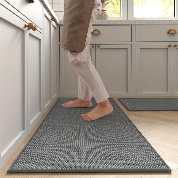 2pcs Kitchen Mat with Non- Slip Backing - Fast Drying, Super Absorbent, Machine Washable for Kitchens, Sinks, Laundry Rooms And Hallways - Beige - 44x75cm And 44x120cm