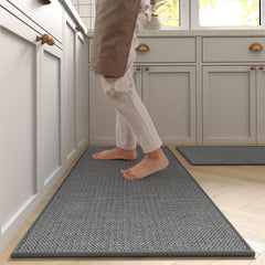 2pcs Kitchen Mat with Non- Slip Backing - Fast Drying, Super Absorbent, Machine Washable for Kitchens, Sinks, Laundry Rooms And Hallways - Beige - 44x75cm And 44x120cm