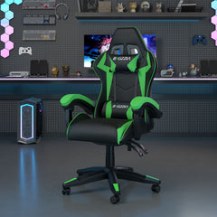 GartistGo Ergonomic Gaming Chair - Gamer Chairs with Lumbar Cushion + Headrest, Height-Adjustable Office & Computer Chair for Adults, Girls, Boys (Without footrest)