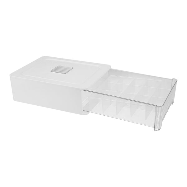 1pc Closet Storage System - Modular Stackable Bin with Dividers, 35x26x12cm Acrylic Organizer for Underwear, Accessories, 3 Styles (Open/12-Section/18-Section)