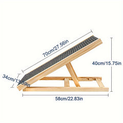 Adjustable Height Dog Ramp with Non-Slip Surface & Sturdy A-Frame Design - Foldable Pet Stairs with Soft Cushioned Steps, Portable Ramp for Beds, Sofas, Cars - Ideal for Small & Large Dogs, Elderly Pets, Dachshunds, Poodles, Labrador Retrievers - Du
