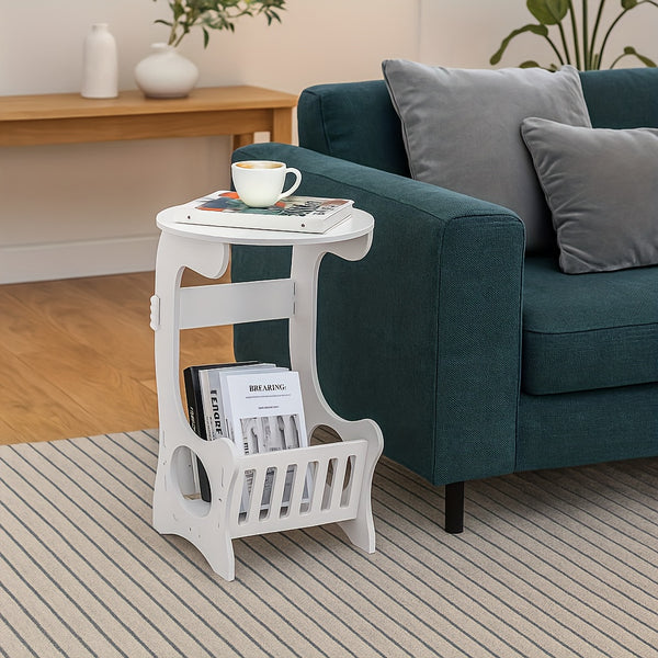 Modern Wooden Nightstand with Three Tiers, Measuring 49X46X29.5Cm, Suitable for Bedrooms, Living Rooms, And Hallways, Easy to Assemble, Can Also Serve As a Coffee Table