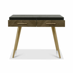 Bentley Designs Sienna Fumed Oak & Peppercorn Dressing Table & Stool