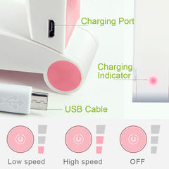 Schallen Portable Mini Folding Pocket Fan USB Rechargeable Electric Handheld Desk Fan Foldable Travel Cooling Fan with Quiet Motor Soft Blades Safe Design Lightweight Personal Fan for Home Office Desk Travel Camping Commuting Summer Cooling Fan (White Gre