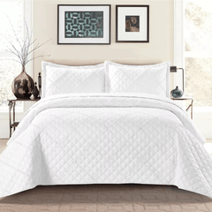 Embossed Ruffle Quilted Bedspread Bed Throw Single Double King size bedding set