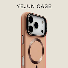Phone Case: Metal Phone Case with Suction Ring for iPhone 17 Air 16 15 14 Pro Max Series Aluminum Alloy Solid Color Simple High End Feel Wear Resistant