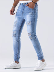 European and American Stretch Ripped Skinny Jeans