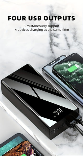 50000Mah Large Capacity Fast Charging Power Bank, LED Power Display, Type-C Bidirectional Fast Charging, Five Outputs, Two Inputs, Suitable for Charging for Iphone/ for Samsung/Android Electronic Devices, Outdoor Portable Emergency Power Backup Battery Pa