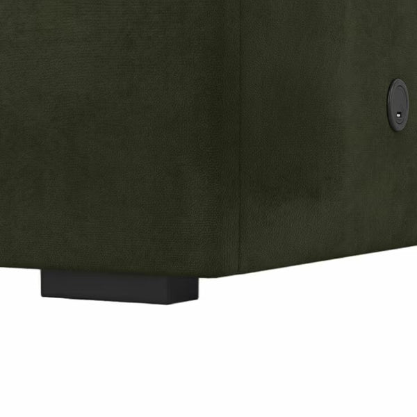 Highgrove Kavalan Green Fabric Full Ottoman Bed Frame in 3 Sizes