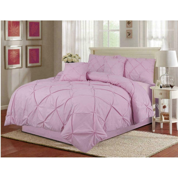PINTUCK PLEATED ALFORD EGYPTION COTTON MIX DUVET COVER WITH PILLOW CASEA ALL SIZES SINGLE DOUBLE KING SUPER KING