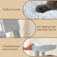 Cat Tree, Cat Tower for Large Cats, Ultra-Soft
