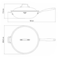 Tramontina Grano Non-Stick Wok with Lid, 32Cm / 5.2L