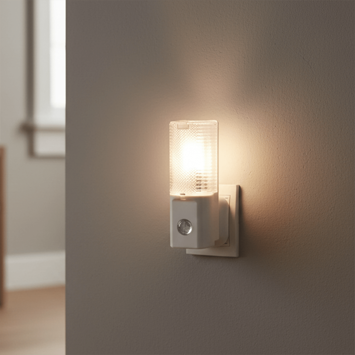 Automatic LED Plug-In Night Light with Light Sensor – Soft Glow Safety Light
