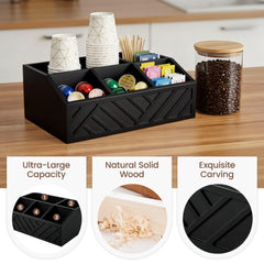 2-Tier Coffee Station Organizer for Countertop, Bar and Tea Accessories Storage Caddy With Counter Shelf for Home and Office