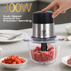 SUPERLEX Mini Chopper 300W Motor 6 Second Quick Mincing Dual Speed Control 1000ml Capacity One Touch Chop
