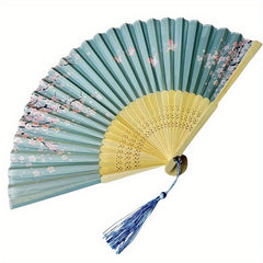 Stylish Retro Floral Butterfly Folding Hand Fan - Lightweight Durable Plastic, Multi-Color Options for Line Dancing, Popping, Weddings & Parties - Elegant Gift for Women