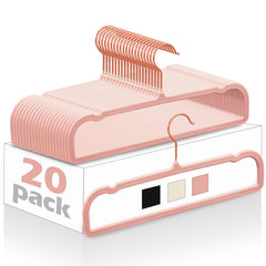 2025 Flocked Pants Hangers 20-Pack - Non-Slip Velvet Hangers for Trousers, Slacks & Skirts, Space-Saving Closet Organizers with Non-Slip Clips, Wardrobe Storage Solution for Home & Dorm