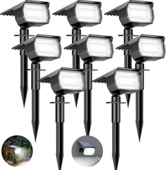 Btfarm 4 Pack Solar Lights Outdoor Garden, 72 LED Solar Spot Lights 3 Modes IP65 Waterproof Garden Uplighters Solar Powered, Auto On/Off Spotlight for Yard Driveway Pathway Landscape 6500K Cool White