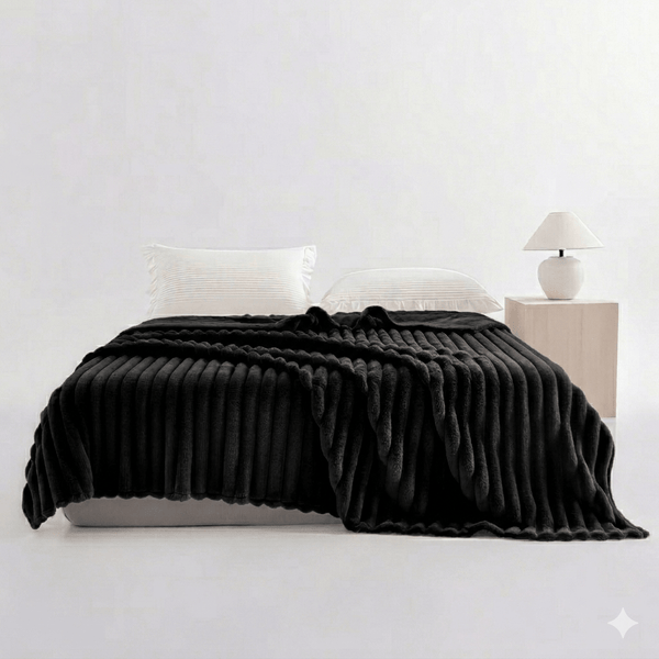 Luxuriously Ribbed Throw, Soft Plush Fleece Blanket, Lightweight and Cosy Sofa Bed throw, 204x248cm, Premium Quality Polyester Decorative Throw for Home Comfort | Fast Dispatch from Local Warehouse | Trusted UK Brand