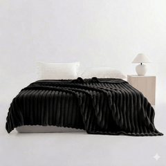 Luxuriously Ribbed Throw, Soft Plush Fleece Blanket, Lightweight and Cosy Sofa Bed throw, 204x248cm, Premium Quality Polyester Decorative Throw for Home Comfort | Fast Dispatch from Local Warehouse | Trusted UK Brand