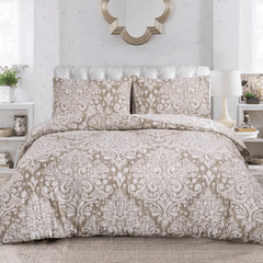 Premium Microfiber Printed Duvet Quilt Cover Set – Floral Patchwork Bedding, Single to Super King