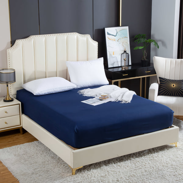 Soft And Breathable Bedding Solid Color Washable Fitted Sheet