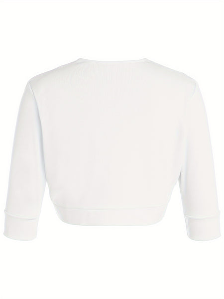 Female Cardigan Coat, Solid Color Long Sleeve Short Jacket Crop Tops for Spring Fall, Yellow/Purple/White/Black/Red