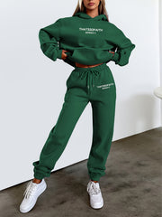 Fashionable Set of Sweatshirt And Long Pants with Letter Prints for Women