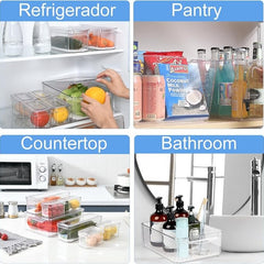 3-Piece Set of Transparent Stackable Storage Containers with Lids, Cosmetics and Jewelry Storage Box, Multi-functional Home Storage Box for Bathrooms, Bedrooms, Living Rooms and Kitchens and Picnic Use