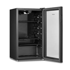 Midea COMFEE' Under Counter Drinks Fridge - 93L Capacity, Holds Up To 115 Cans, Precision Cooling (2℃ To 15℃), Full-Length Low-E Glass Door, Removable Shelves, LED Light, Low Noise [Energy Class E] - Essential for Home Kitchens & Dorms