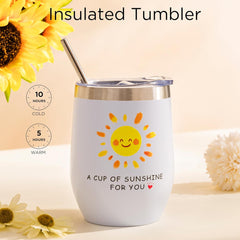 Sunflower Gifts for Women, Birthday Hampers Pamper Gifts for Her, Get Well Soon Gift Baskets Self Care Package Relaxation Bath Set Christmas Gifts for Your Mum, Wife, Best Friends, Sister, Daughter