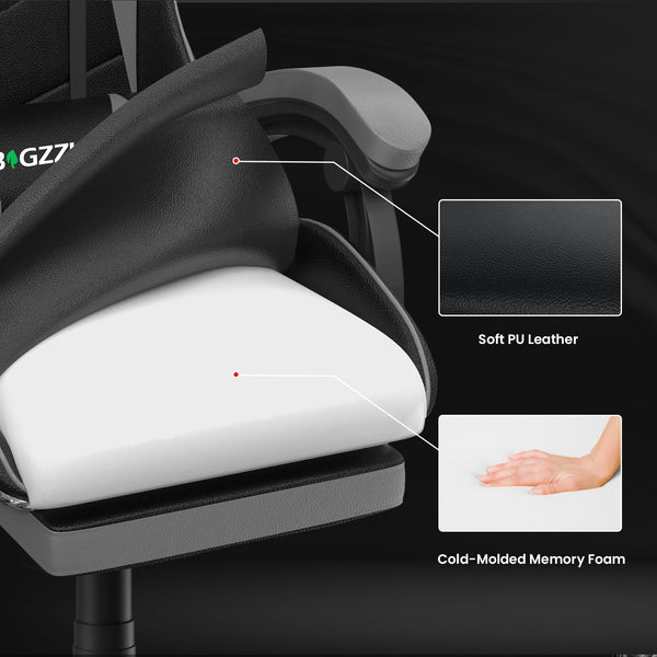 GartistGo Gaming Chair With footrest,Computer Chairs with Lumbar Cushion + Headrest, Height-Adjustable Office Chair for Adults, Girls, Boys