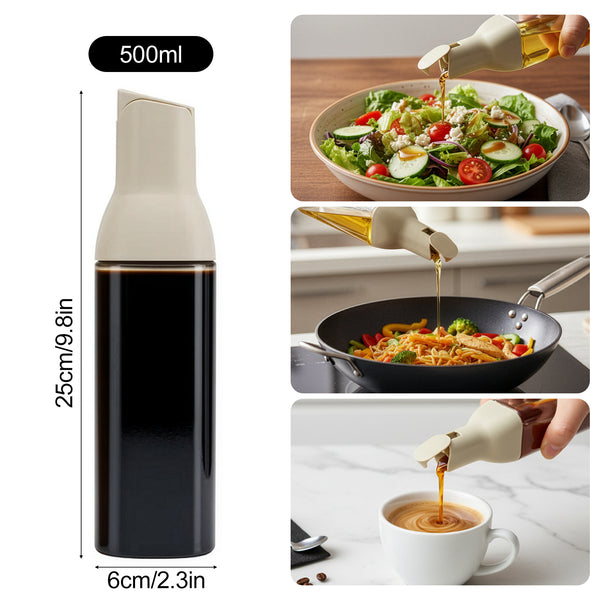 Oil and Vinegar Dispenser Glass Bottle Dispenser for Kitchen, Olive Oil Cruet, Glass Olive Oil Bottle | 500ml, Set of 2