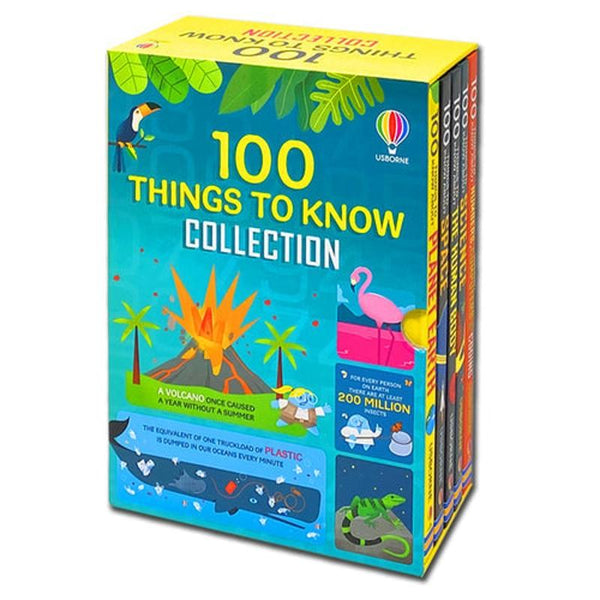 Usborne 100 Things To Know Collection 5 Books Box Set (Planet Earth, Space, Human Body, Science & Numbers, Computers, Coding), Infographic Style Illustrations, Glossary And Index, Internet Links