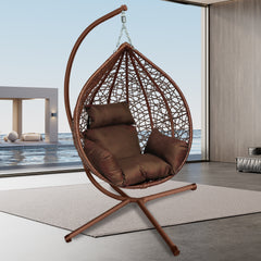 Garden Hanging Swing Egg Chair Hammock With Cushion Stand Patio Indoor Outdoor Wicker
