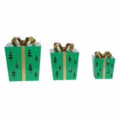 Metal Gift Boxes with LED Lights – Set of 3