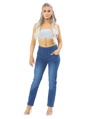 MYT Womens Elasticated Waist Jeans Tummy Control Stretch Ladies Denim Jeggings Size 10-24