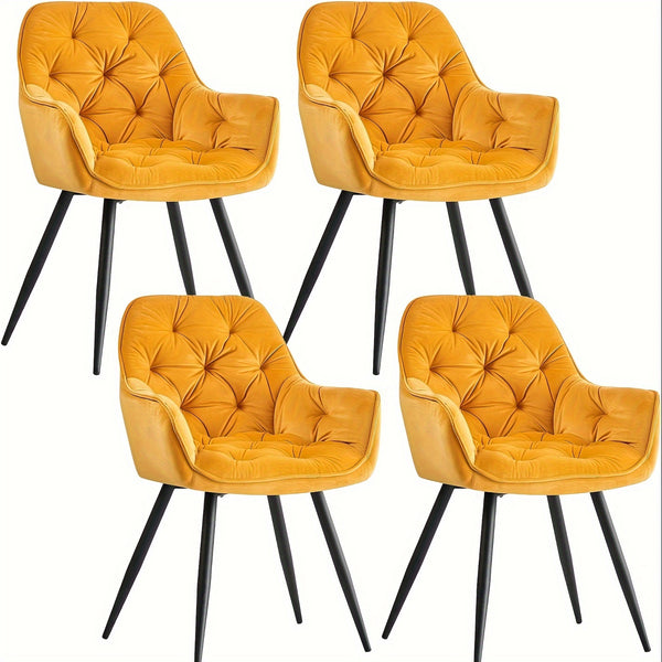 Contemporary Upholstered Velvet Dining Chairs Featuring Armrests, Suitable for Kitchens, Leisure Lounges, Living Rooms, Bedrooms, And Reception Areas