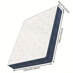 26cm/10.2in) Premium Hybrid Mattress: Individual Pocket Springs & 7-Zone Gel Foam, Medium Firm, Motion Isolation, Blue & White Design
