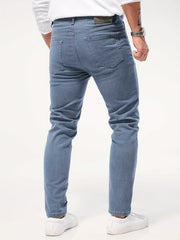Solid Color Jeans Men'S Slim Fit Straight Leg Easy Versatile Casual Wear Long Pants Men'S Fashion