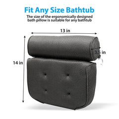 3D Mesh Bathtub Pillow with Neck and Back Support - Quick-Dry Vinyl Bath Mat, 6 Suction Cups and Hooks, Machine Washable Spa Accessory, Suitable for Bathtub, Hot Tub - Bathing Aid, Hot Spring Bath, Shower Decor, Bath Pillow, Bathtub Bathroom