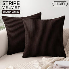 1pc Stripe Velvet Cushion Cover – Soft Luxury Cushion Case, Modern Textured Design, Machine Washable for Sofa & Bedroom Decor, Ideal Gift