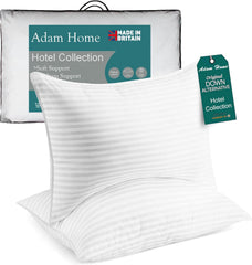 Adam Home Pillows 4 Pack Hotel Quality Side Sleeper Bounce Back Bed Pillow Hypoallergenic & anti Dust Mite Resistant Premium Filled Hotel Pillows Pack of 4