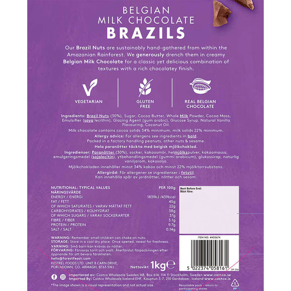 Forest Feast Chocolate Brazil Nuts, 1Kg