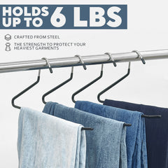 20pcs Heavy Duty Z-Shaped Metal Pants Hangers, Non-Slip Closet Organizer for Trousers, Skirts, and Slacks, Powder Coated Finish for Durability and Glossy Appearance, Ideal for Home Storage, Hangers for Clothes