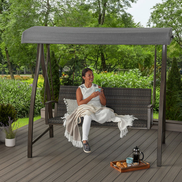 Agio McKinnon Woven Patio Swing with Canopy