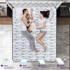 King Size Mattress (150x200x28cm/135x190x28cm) 2000+ Pocket Springs & Gel Memory Foam 7-Zone Ortho Support Reinforced Reduction Medium Firm Fits King Size Bedding 45cm Rolled Box (Christmas, Halloween Valentine's Day gifts), 200-Night Trial Christmas gift
