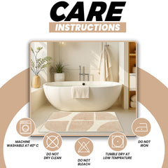 Stockholm Bath Mat with Non-Slip Backing – Super Soft, Water Absorbent, 100% Cotton Blend, Quick-Drying Bathroom Toilet Floor Rug, 50 x 8 cm