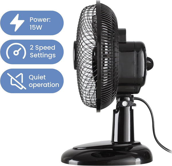 Schallen Grey Mini Table Fan Office Desk Home 6 Inch Small Electric Desk Fan Portable Air Cooling Fan Quiet Mini Desktop Fan with Tilt Function Worktop Office Home Bedroom PC Cooling Fan Compact Lightweight Air Circulator UK Plug Grey Black or White Porta
